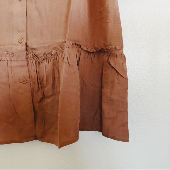 NWT Tan Ruffle Dress - Picture 3 of 4